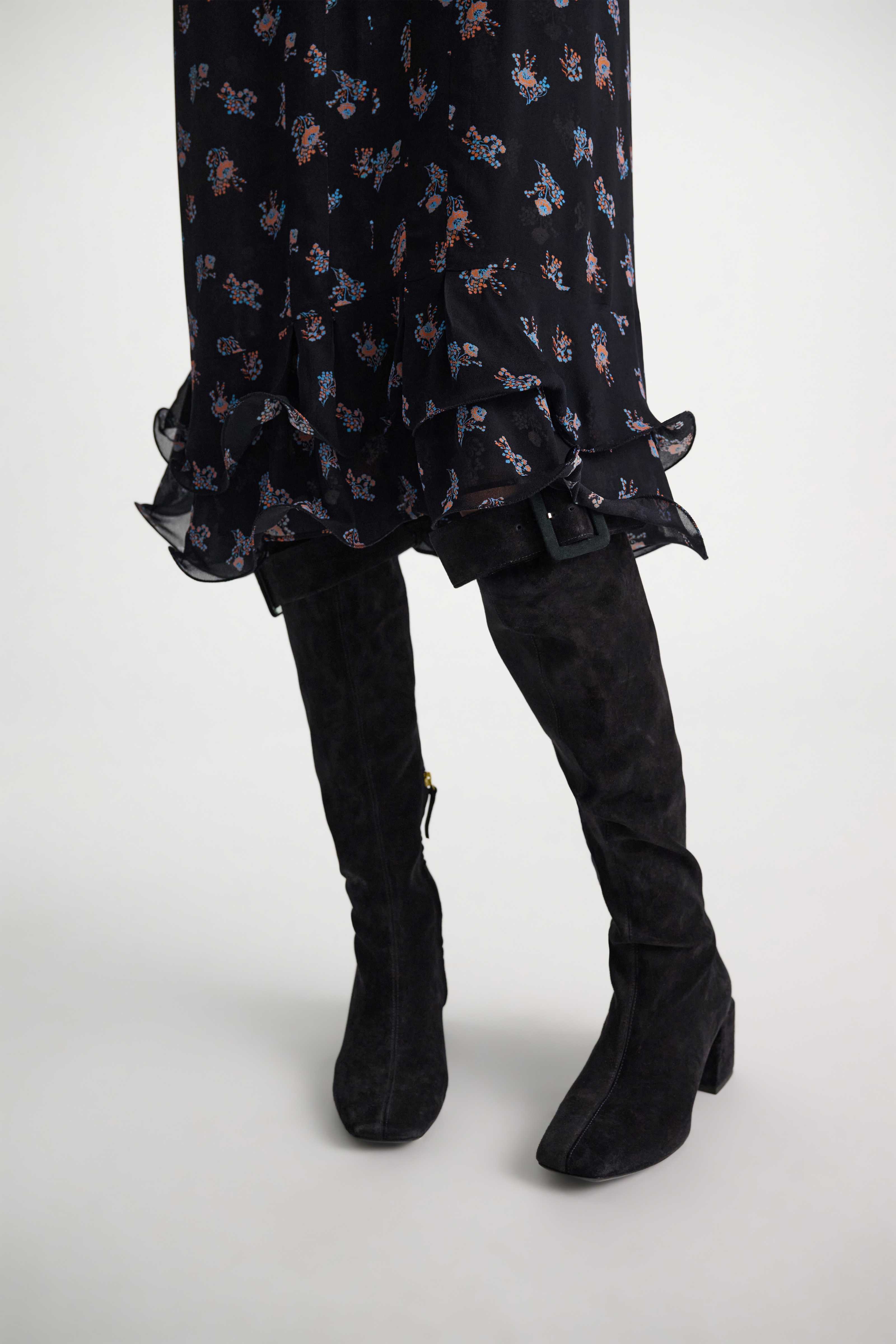 Dorothee Schumacher Printed georgette dress Little Daydream navy orange